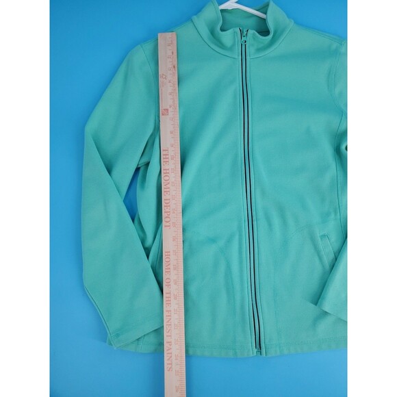 Talbots  Sz M Activewear Jacket Zipped Lightweight Pockets Green Preppy - Picture 9 of 13